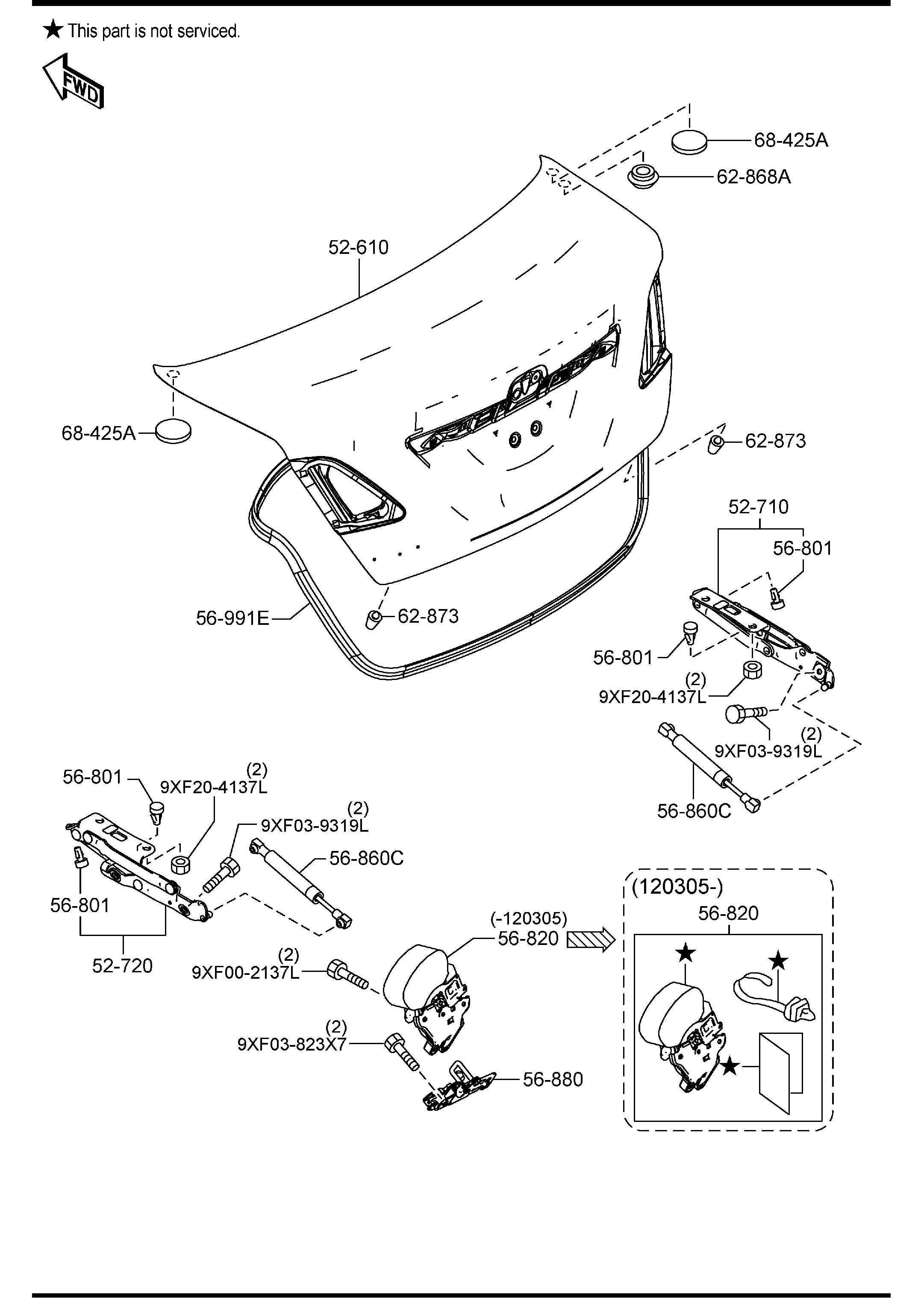 GS3L56930 Mazda Deck Lid Lift Support Mazda6 Jim Ellis Mazda Parts