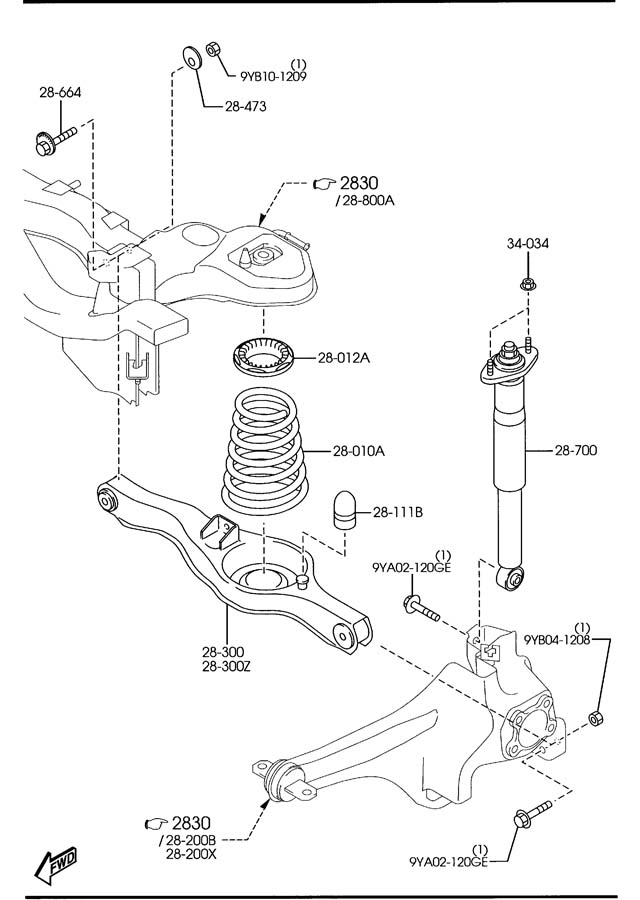 Mazda CX-7 Suspension Control Arm (Rear, Lower) - EH4428350 | Jim Ellis ...