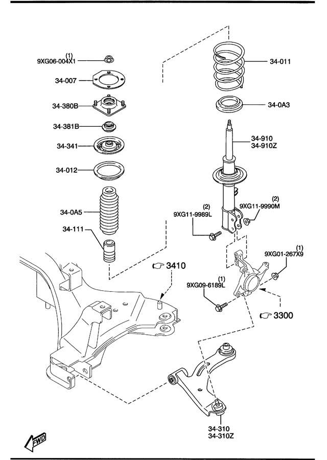 ZZC134320 - Mazda Suspension Control Arm | Jim Ellis Mazda Parts ...