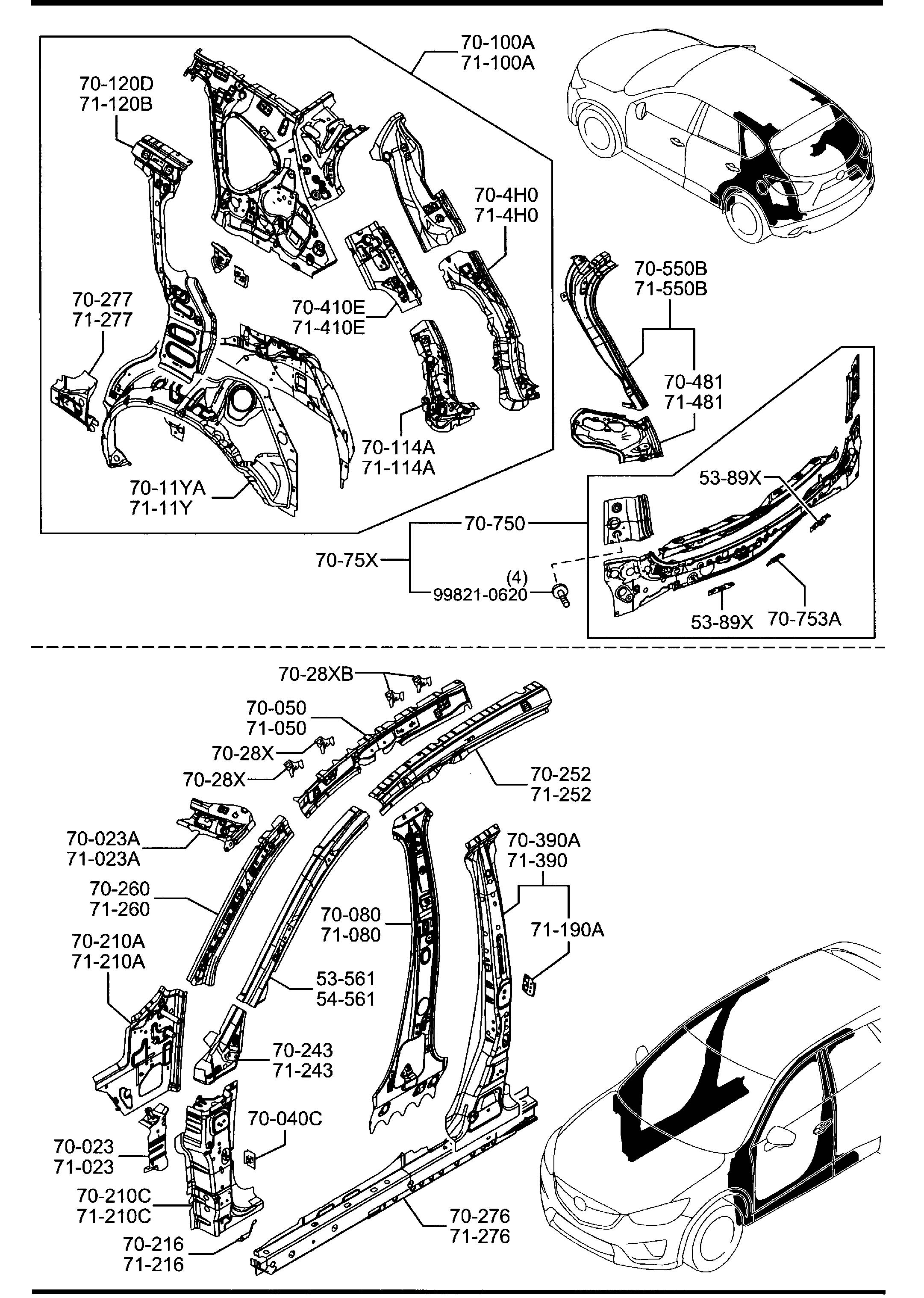 Mazda CX5 Fender right (r), over rear (rr) KD5351W50C Jim Ellis