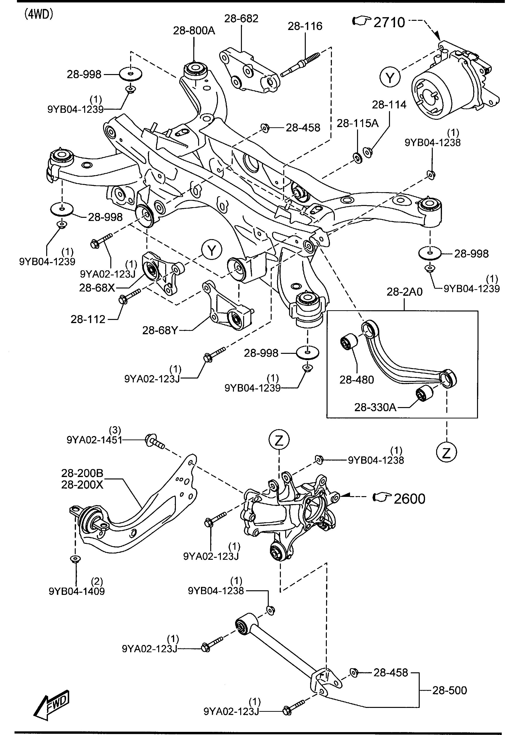 KD3528450 - Mazda Suspension Control Arm Bushing. AWD. FWD. W/AWD. W/O ...