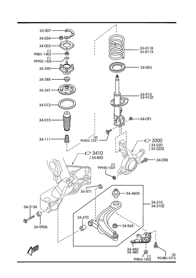 Mazda MPV Arm left (l), lower. Lower control arm. Suspension control ...