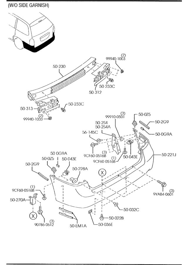 Mazda MPV Fastener. Clip. Cover. Retainer. Grille - GD7A50EA1 | Jim ...