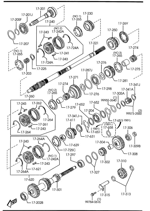 Mazda Miata MANUAL TRANSMISSION GEARS (5SPEED)