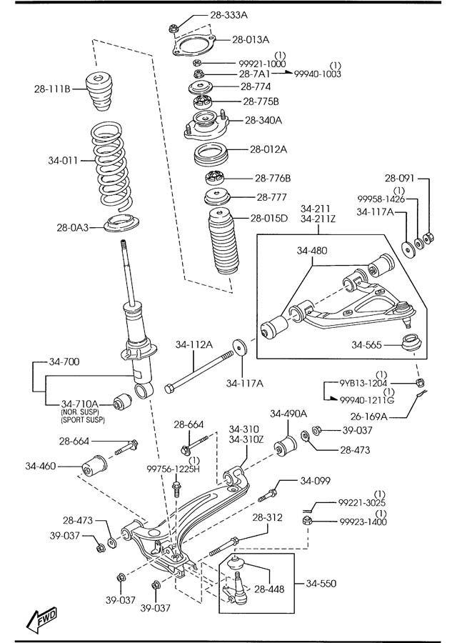 Mazda Miata Control. Bushing. Arm. Rubber. Shaft. Suspension. Upper ...