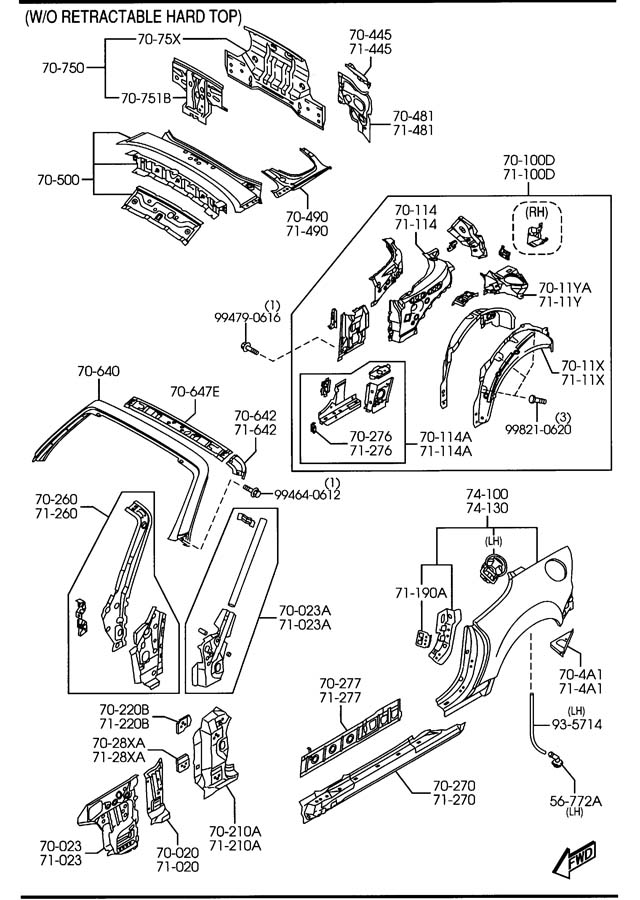 Mazda Miata Convertible Top Stowage Compartment Water Nf7970440d