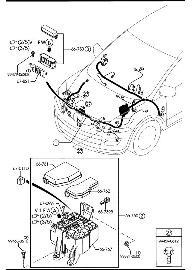 Download 2007 Mazda Miata Cord, short - head lamp lower. Discharge ...