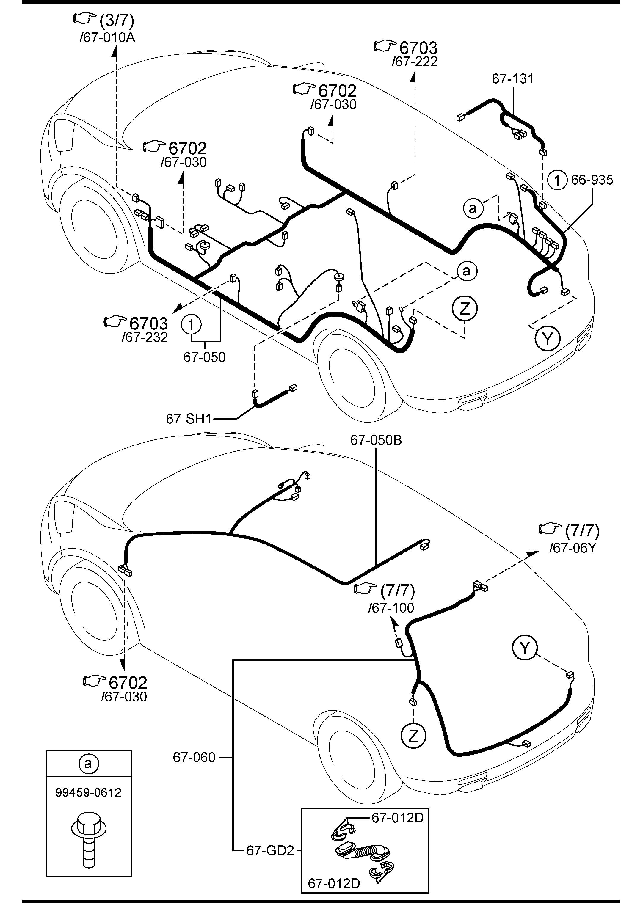 B1Y467SH3 - Mazda Headlight Wiring Harness Connector. W/ADAPTIVE