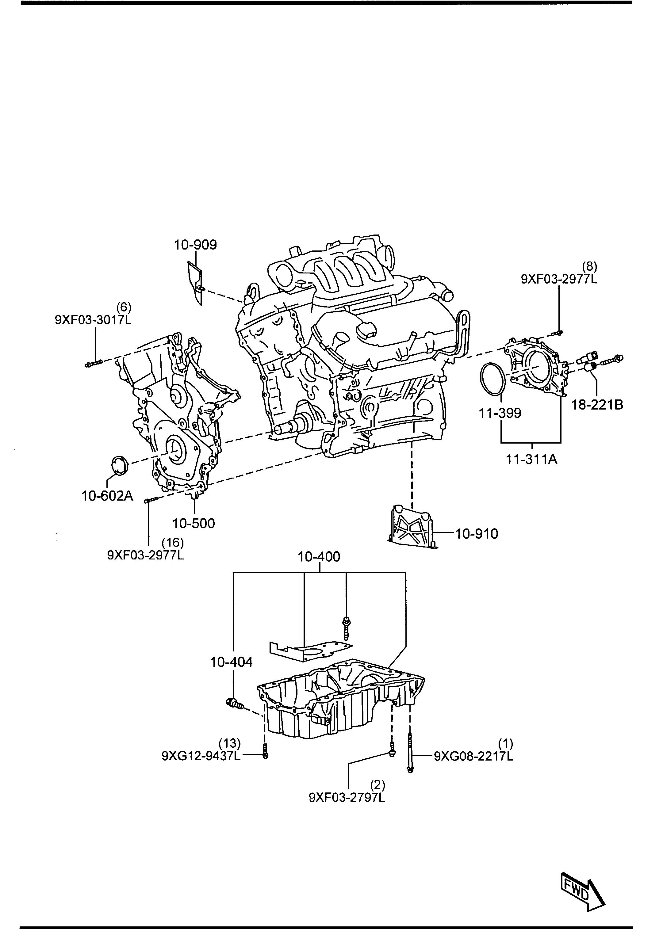 2012 Mazda CX9 Engine Crankshaft Seal. 3.7 LITER. CX9. Mazda6