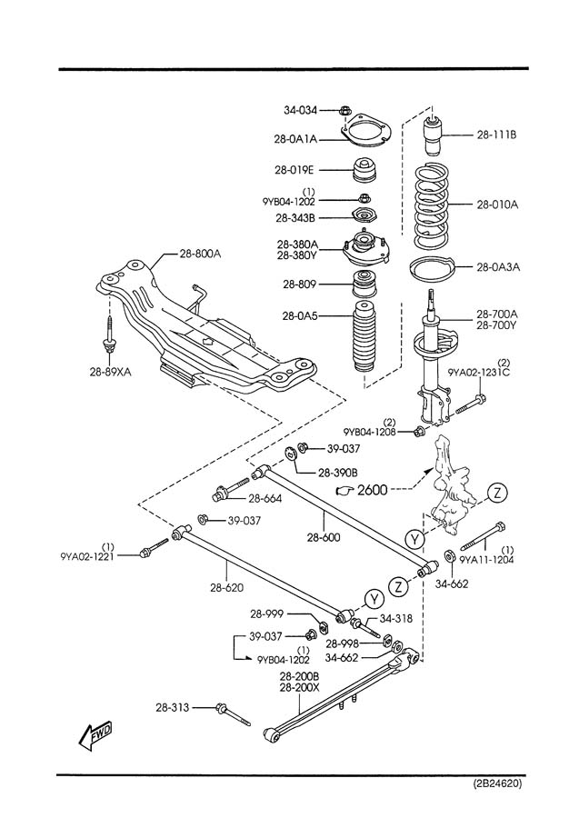 Mazda Protege Suspension Trailing Arm - BL8D28200B | Jim Ellis Mazda