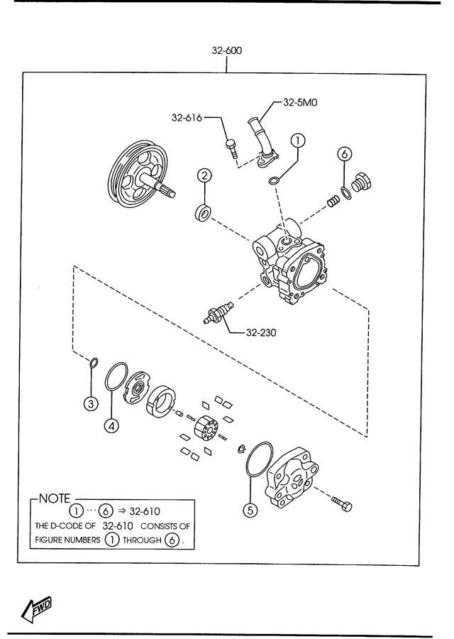 1998 Mazda Protege Power Steering Reservoir. TANK, VANE PUMP. 1 ...