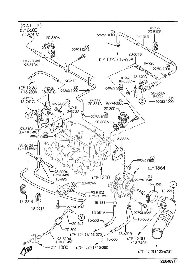 Mazda Protege Pipe, Vacuum. FEDAUTOMATIC - ZM0220410 | Jim Ellis Mazda ...