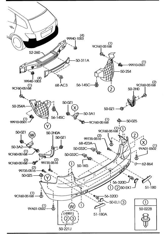 Mazda CX-7 Clip. Absorber. Fastener - FD0168AC3 | Jim Ellis Mazda Parts ...