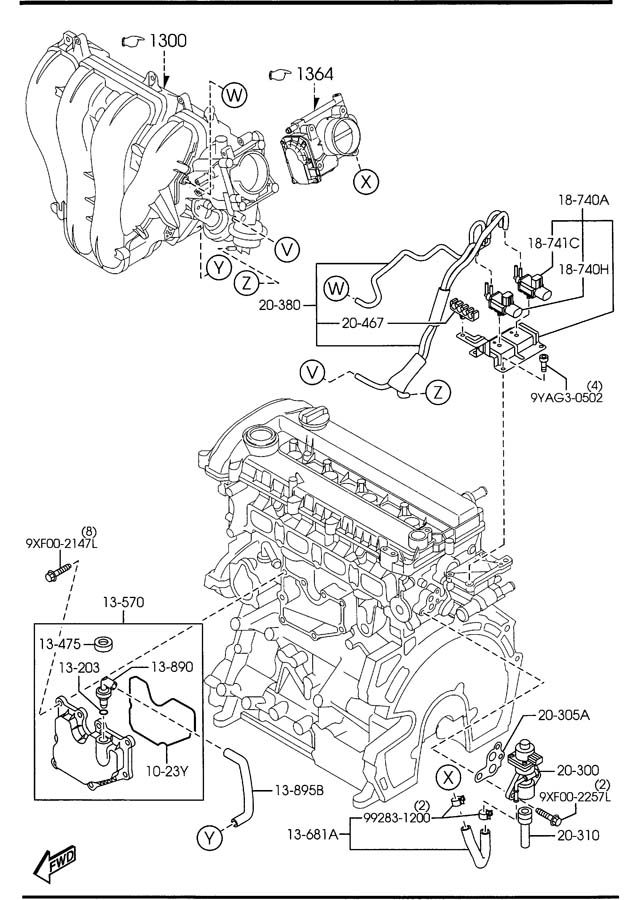 Mazda CX-7 Vacuum. Harness. Tube. Evaporative emissions - L53820380 ...