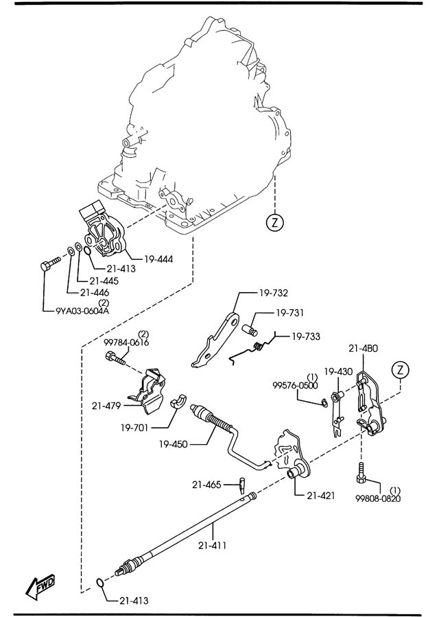 Mazda Mazda 6 Automatic Transmission Gear Position Sensor FN0221444