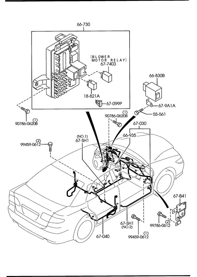 mazda Mazda 6 Fuse Box. W/O MAZDASPEED6, FUSE AND RELAY, INSTRUMENT