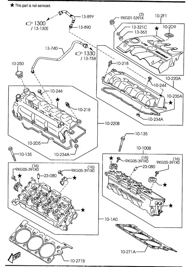 2006 Mazda MazdaSpeed6 Engine Valve Cover. 3.0 LITER. Mazda6; Left ...