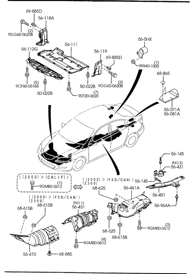 Mazda Mazda 3 Fastener. Clip. Fender. Shield  NA0156145  Jim Ellis