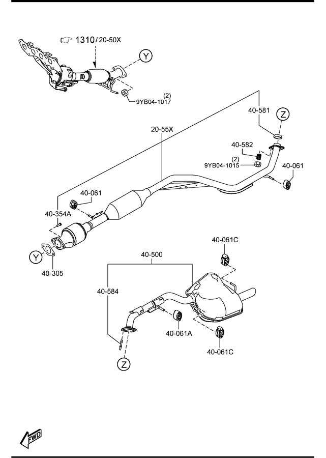 2012 Mazda 5 EXHAUST SYSTEM