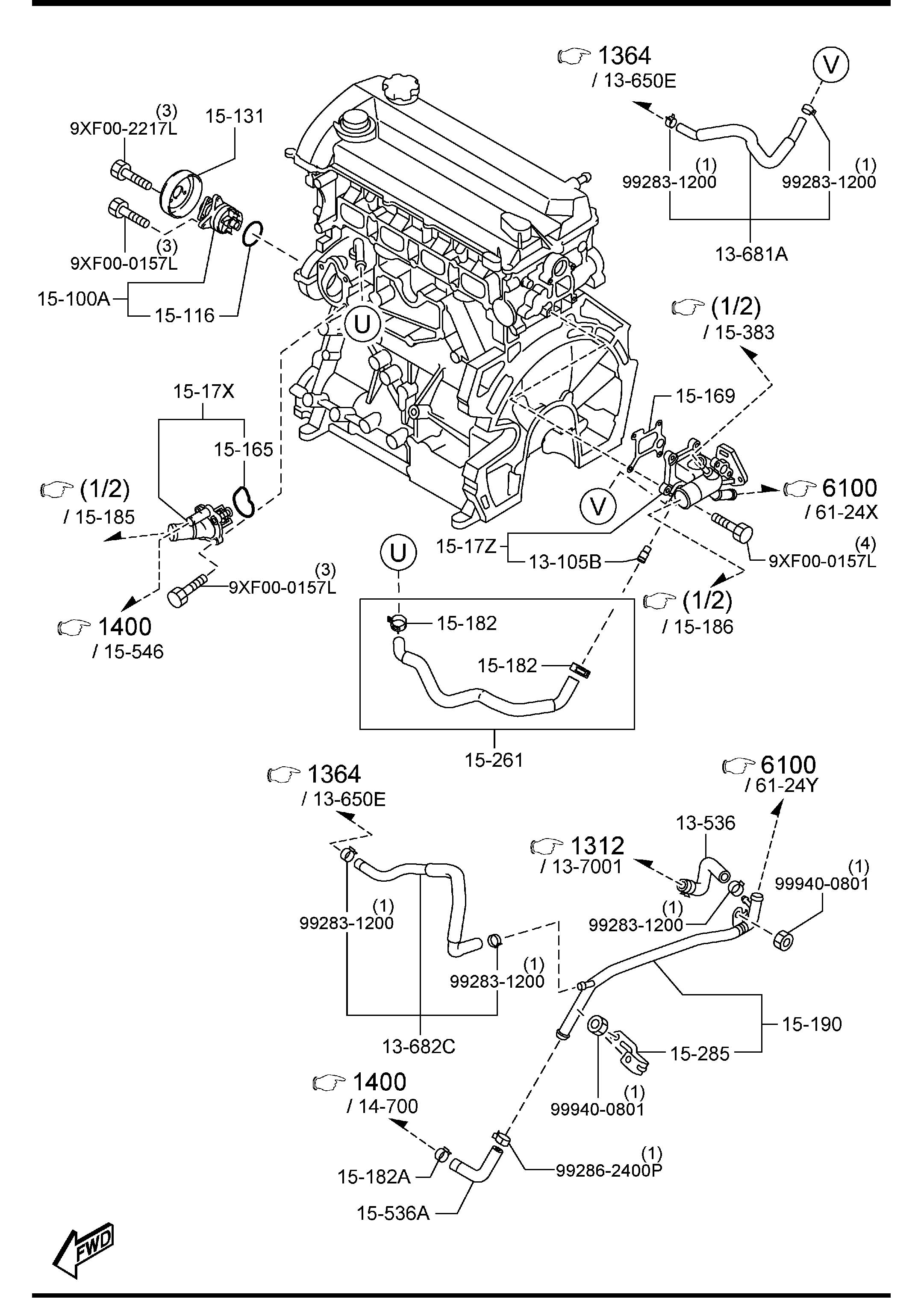 L3K915260A - Mazda Engine Coolant Bypass Hose. Faulty | Jim Ellis Mazda ...