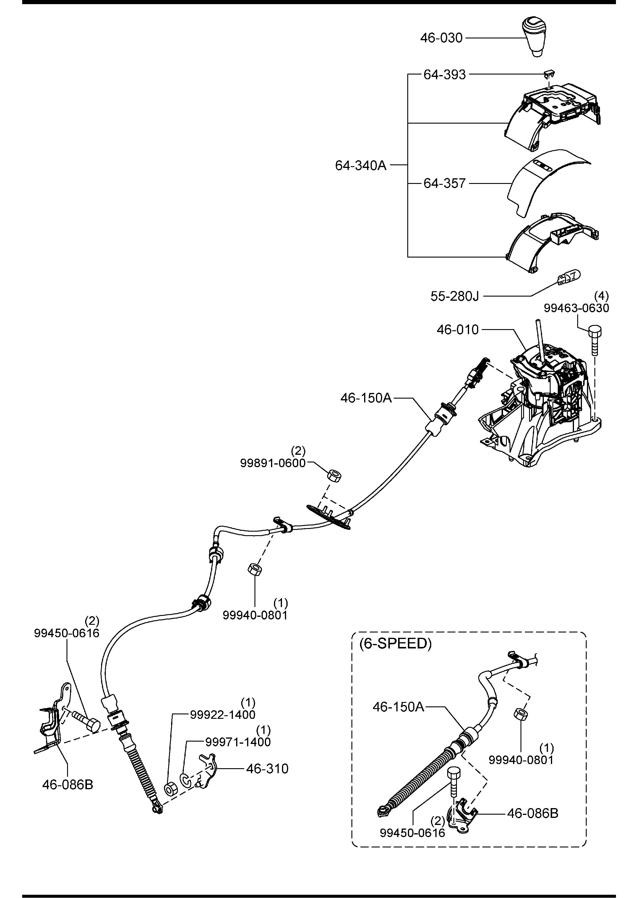 BBM346100B - Mazda Automatic Transmission Shift Lever. AUTO. AUTO, 5 ...