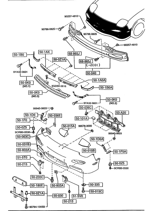 NA0150101A - Mazda Cover. Grille. Gri. Air guide. 1999-00. 2001-05 ...