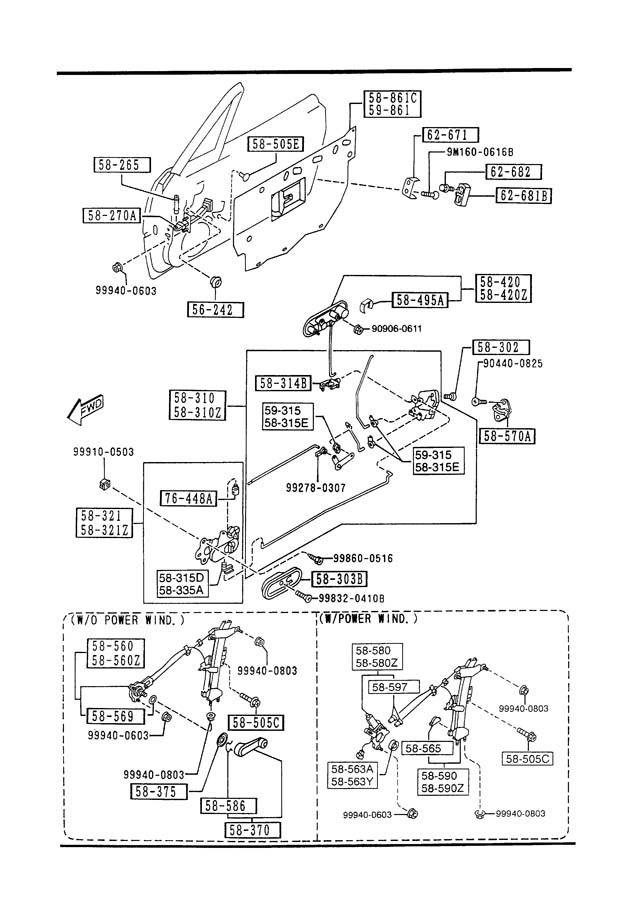 Mazda Miata Window Regulator. LPKG, PEGR - NA0259590 | Jim Ellis Mazda ...