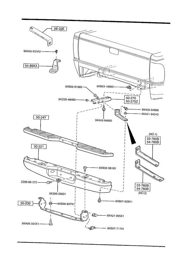 Mazda B4000 Bumper Face Bar Brace. Two holes. Lefttwo - ZZM153861 | Jim ...