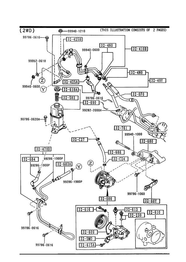 mazda 323 Power Steering Pressure Hose. Whines, Groans, BPower ...