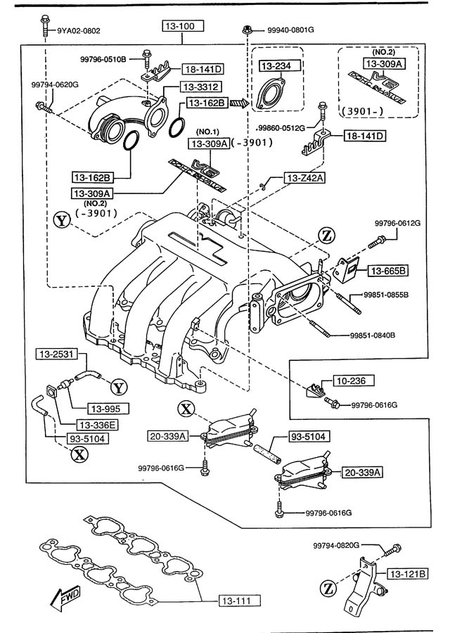 Mazda 626 Emission Check Valve Valve Cheek Wo Turbocharger Intake