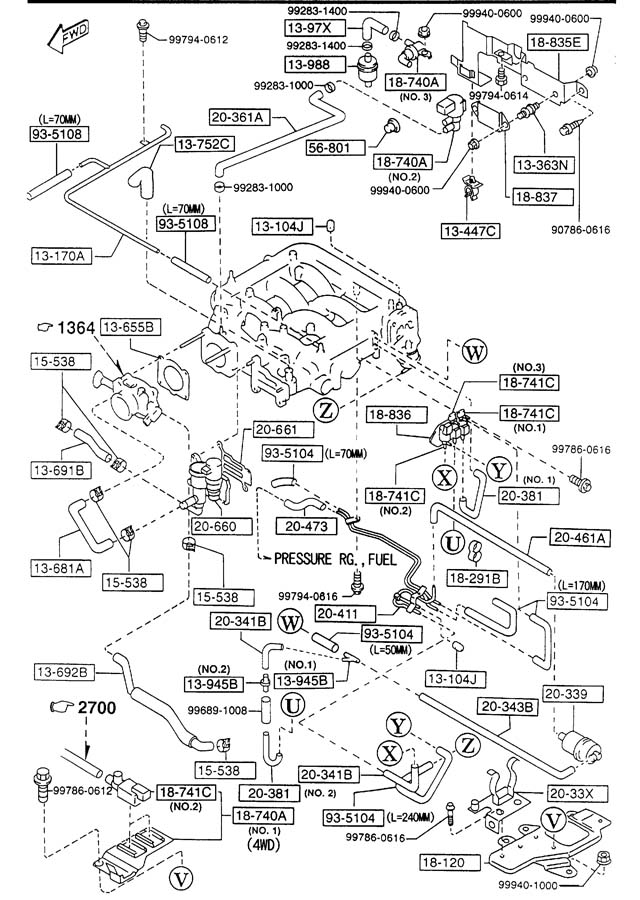 Mazda Mpv Connector. Fed - F80713945 