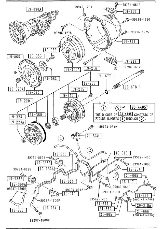 Mazda Miata AUTOMATIC TRANSMISSION TORQUE CONVERTER, OIL PUMP & PIPINGS